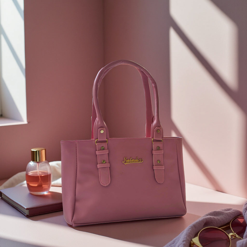 Trendy Blush Pink Synthetic Handbag for Women | Stylish Natasha Shoulder Bag for Office, College & Daily Use